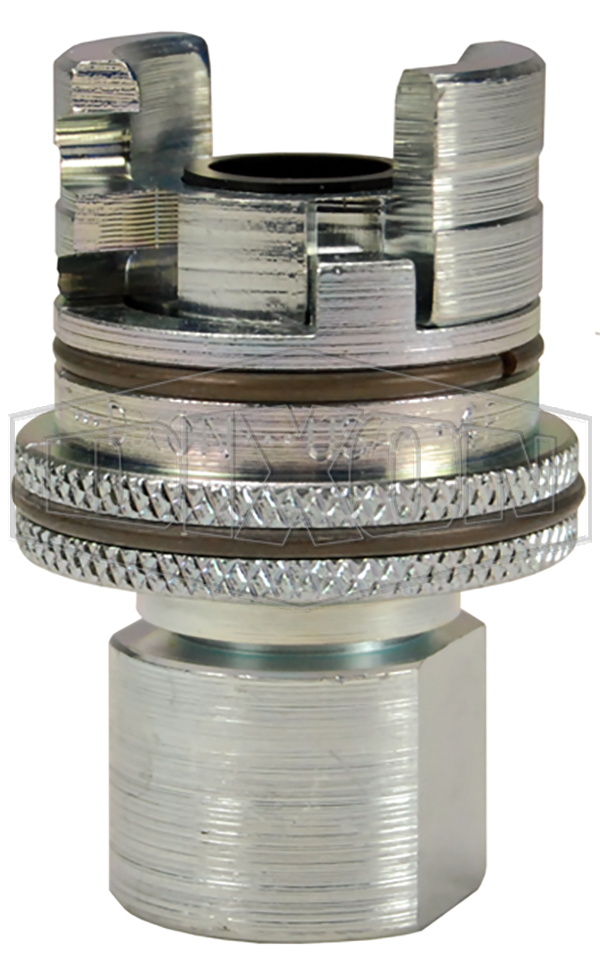 Dual-Lock™ P-Series Thor Interchange Female Thread Coupler with Knurled Flanged Sleeve